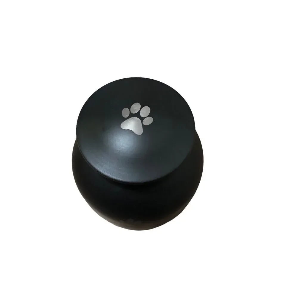 Black Silver Dog Paws Pet Cremation Ashes Metal Urn - Picture 2 of 5